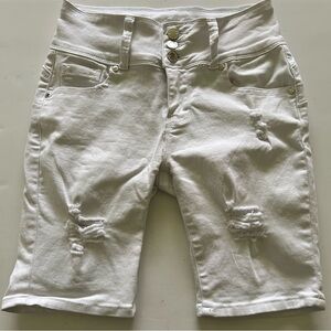 White Distressed Women’s Shorts by Tush Push Size 7